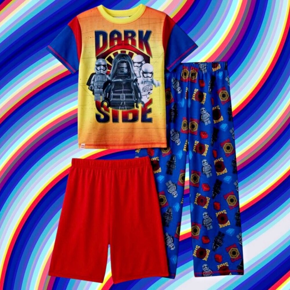NWT Star Wars Pajamas Dark Side Blue Red Yellow 4 NEW Darth Vader Stormtroopers